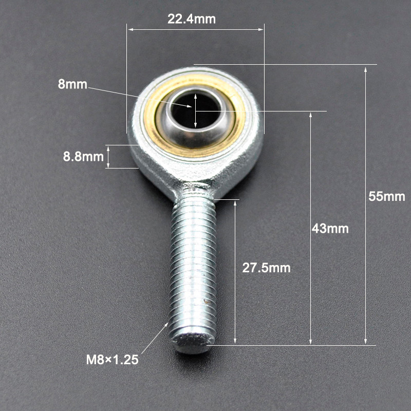 2Pcs Rod End Bearing 5mm 6mm 8mm10mm 12mm M5 M6 M8 M10 M12 SA SI T/K Ball Right Left Threaded Self-L