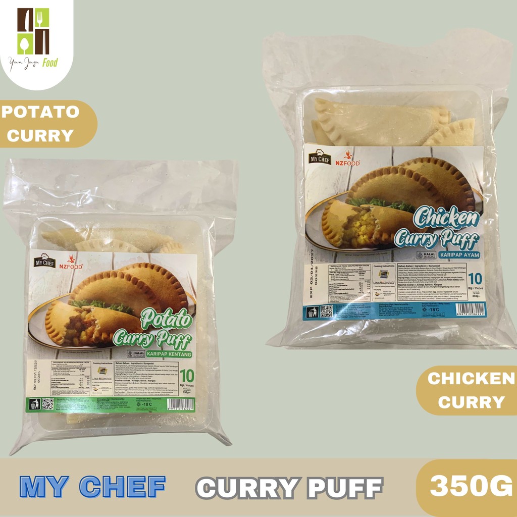 

My Chef Chicken Curry Puff 350g / My Chef Potato Curry Puff 350g / Pastel Frozen / Pastel Kari / kaipap kentang / NZFOOD