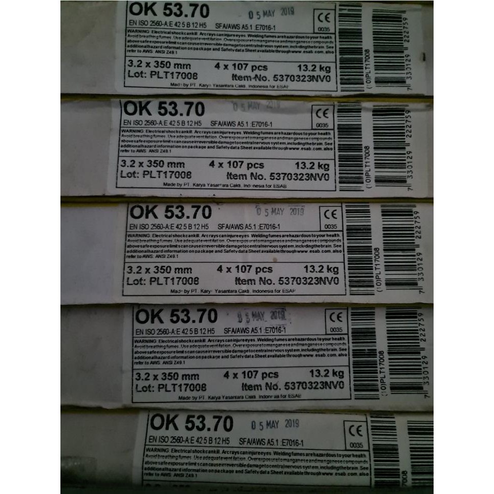 Welding Esab OK 53.70 diameter 3.2 mm AWS E 7016-1