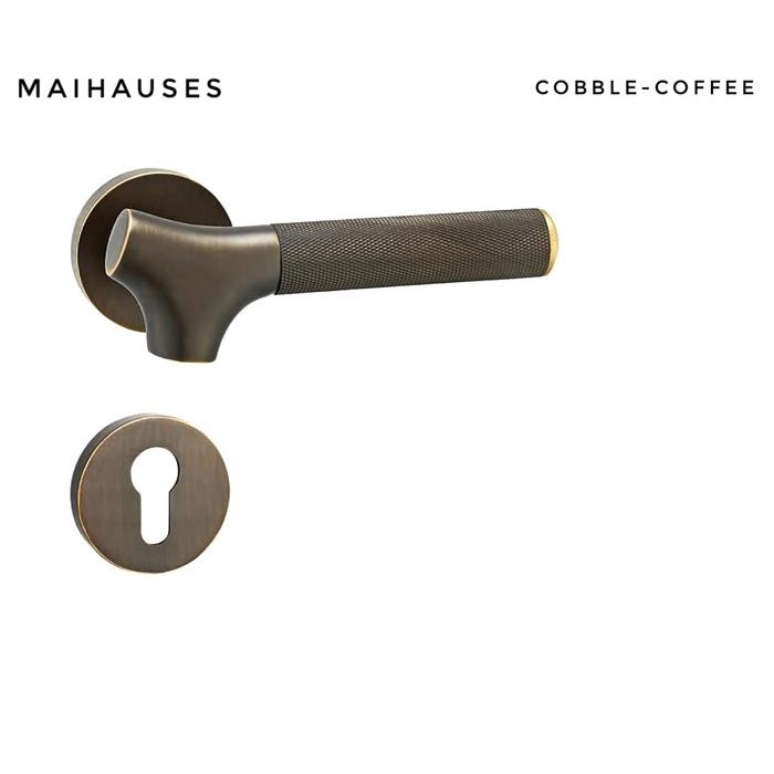 Gagang Pintu Door Handle Kayu Besi Full Set Bronze Kuningan COBBLE