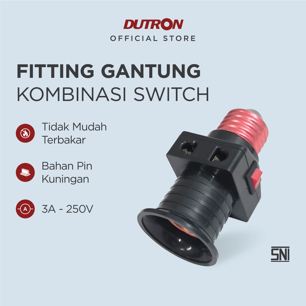 DUTRON Fitting Lampu Kombinasi + Saklar / Fitting Gantung Kombinasi Switch