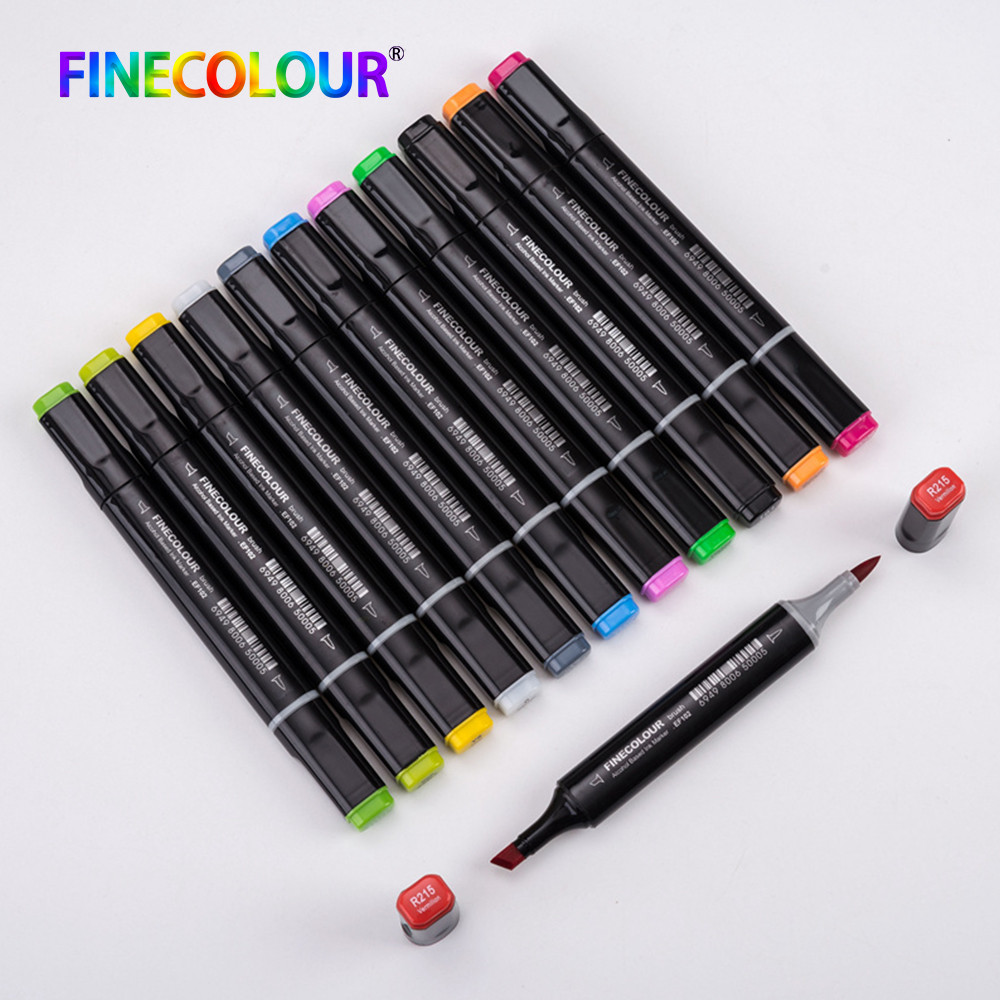 

480 Color Finecolour Dual Head Art Markers Pen Oily Alcoholic Sketch Marker Soft Brush Pen Art Supplies For Animation Draw 1pcs