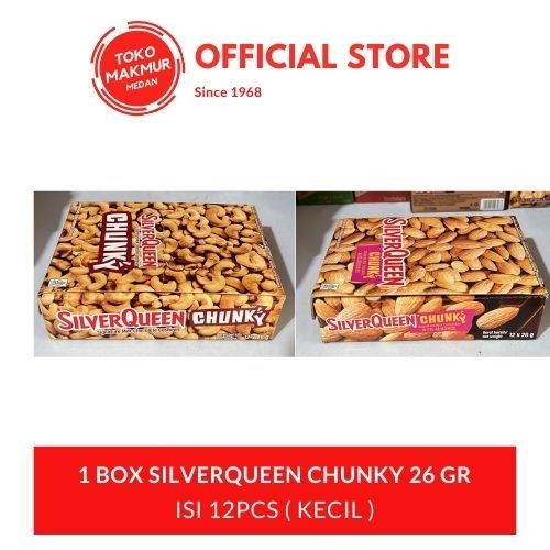 

1 BOX SILVERQUEEN CHUNKY BAR MINI 26 GR ISI 12PCS - COKLAT
