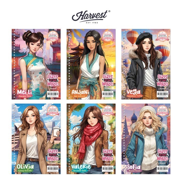 

Loose Leaf / Kertas Binder Harvest A5 Girls of the World #2 - Paket Isi 6