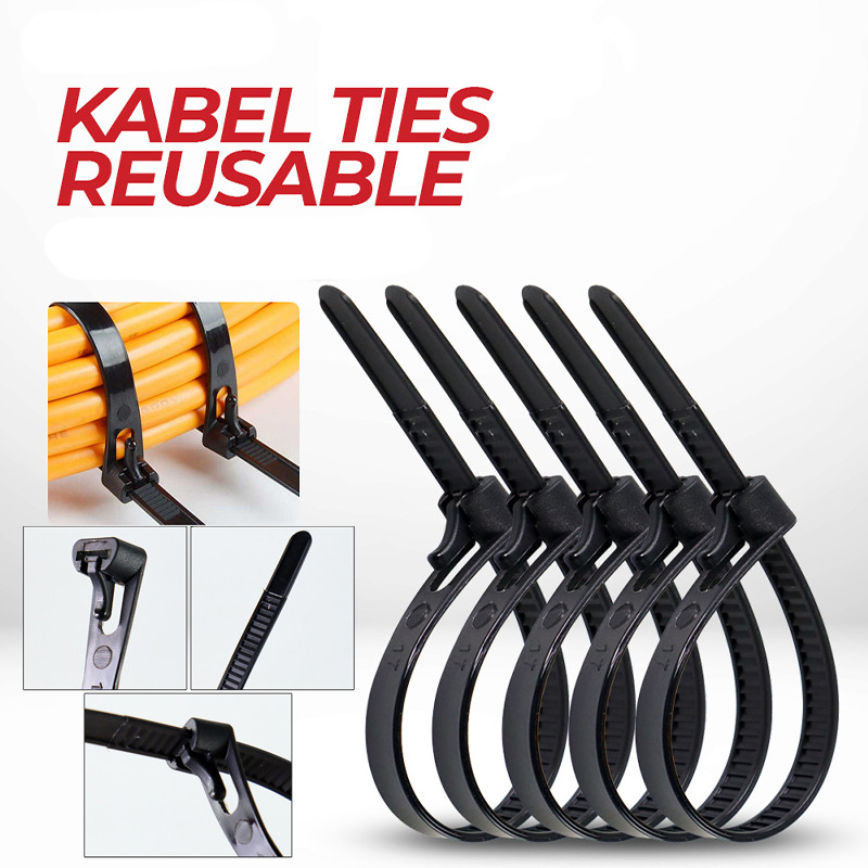 

Kabel Ties Reusable Kabel Ties Lebar 0.8cm x Panjang 45cm 100PCS