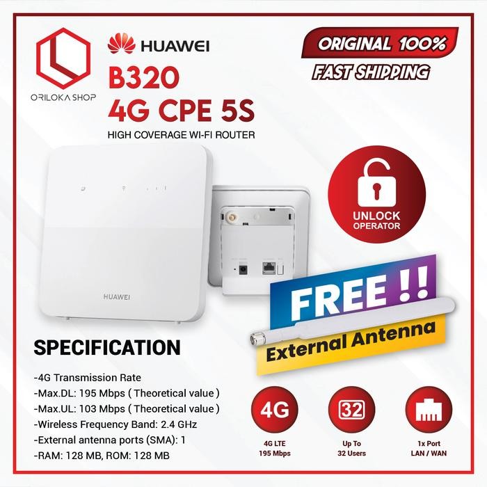 Huawei B320 Penganti B312 Modem Router Wifi Unlock All Operator - B320
