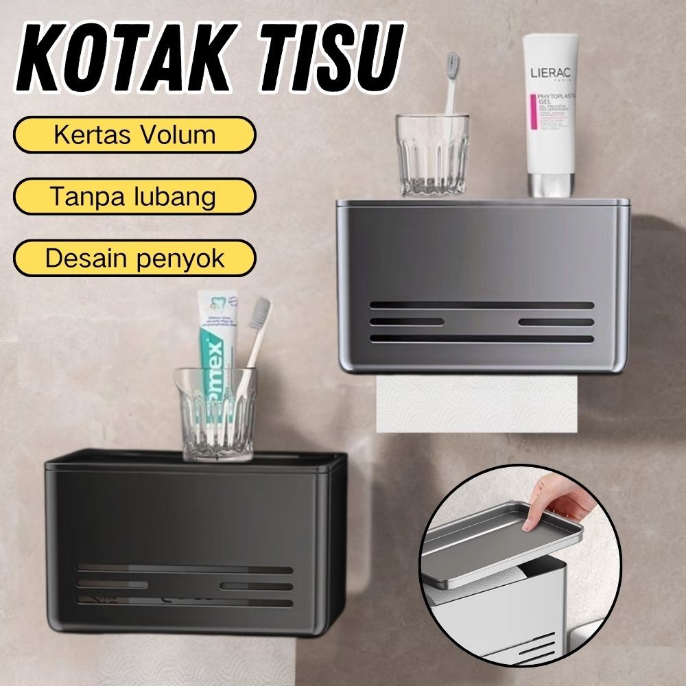Rack Aluminium Tempel WC Tempel dinding Holder Tissue Kotak Tisu Roll Storage Tissue Roll Storage Te