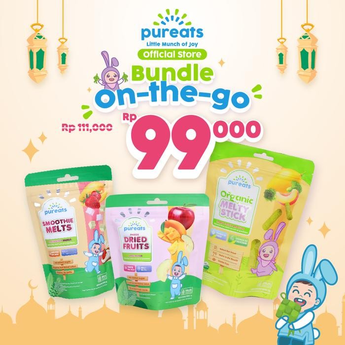 

Pureats Hampers Ramadhan - Bundle/Paket/Hamper Ramadhan/Hampers Lebaran 2025 - Snack/Cemilan Bayi/Baby Snack - After Mango, Standar