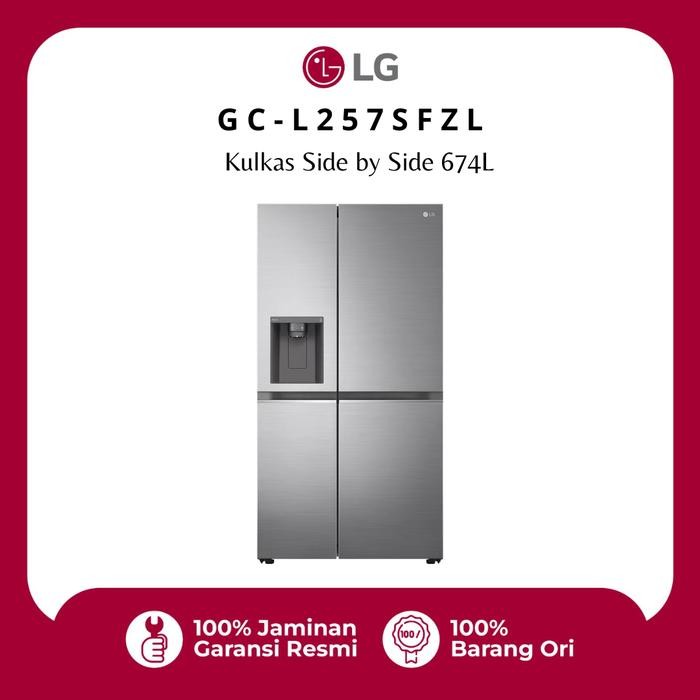 LG Kulkas Side by Side 2 Pintu 617L Inverter Dispenser & Ice Maker GC L257SFZL