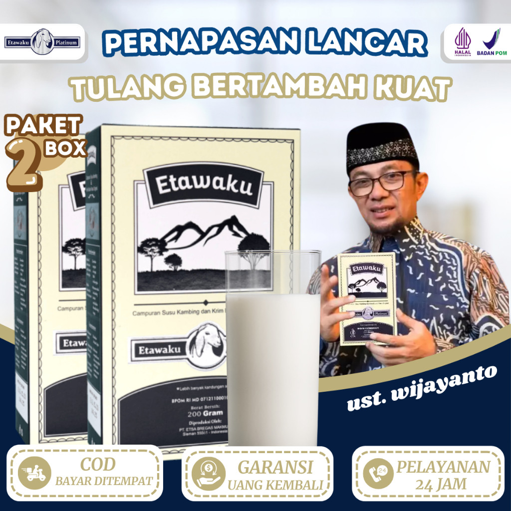

Etawaku Platinum 100% Original 2 Box - Susu Etawa Untuk Paru Paru dan Sesak Nafas