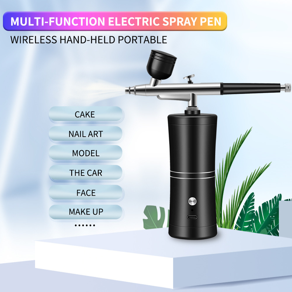 

Portable Rechargeable Wireless Airbrush With Compressor Single Action Spray Gun For Face Beauty Nail Art Tattoo Craft Cake Paint