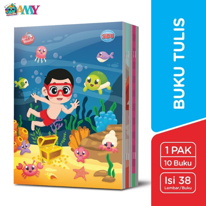 

SIDU Buku Tulis 38 Isi 10PC / Buku Tulis SIDU Isi 38 Lembar 1 Pak Isi 10 Buku