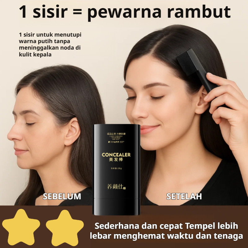 【Kirim dalam 24 jam】Penutup Uban Permanen/Alat Semir Rambut /Cat Rambut /Penghitam Rambut Uban Perma
