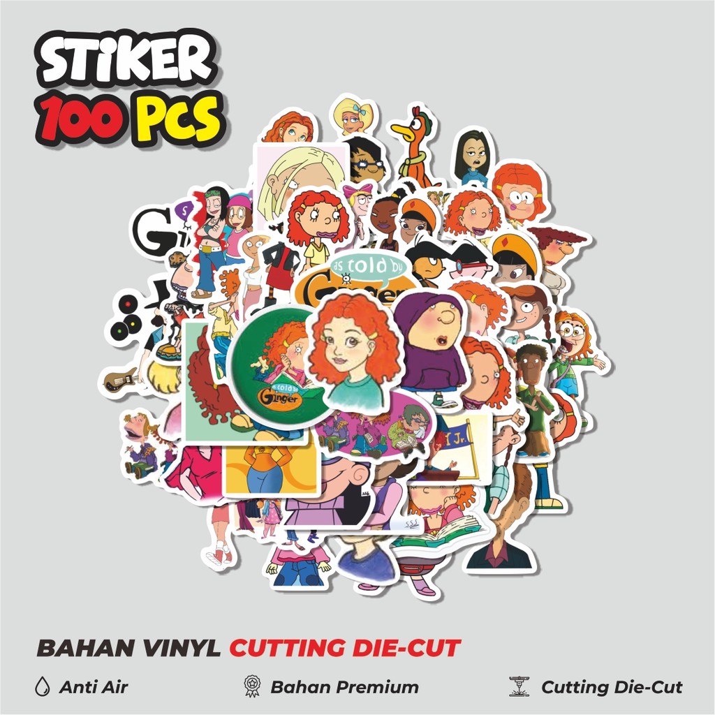 

Terbaru! 50 pcs Stiker Kartun As Told By Ginger Dekorasi Lucu Kreatif untuk Notebook, Skateboard, HP