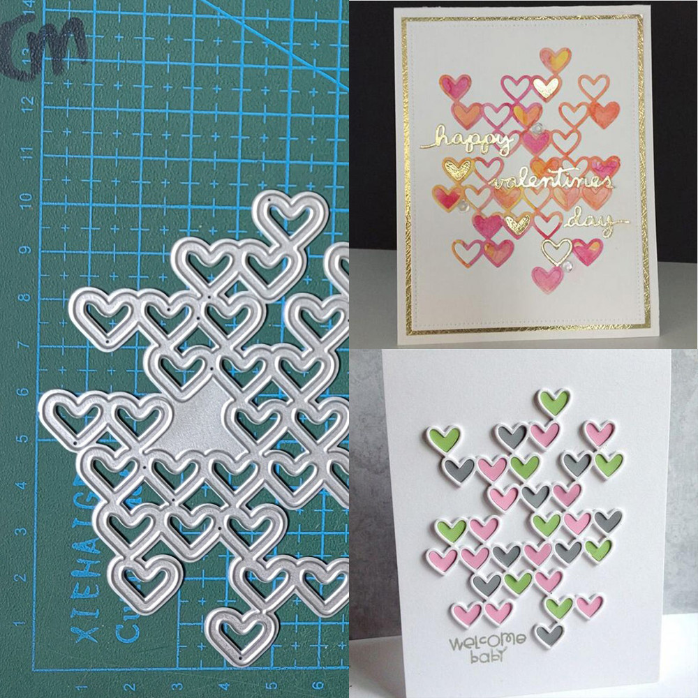 

love heart metal cutting dies cut die mold Scrapbooking paper craft knife mould blade punch Template Embossing stencils