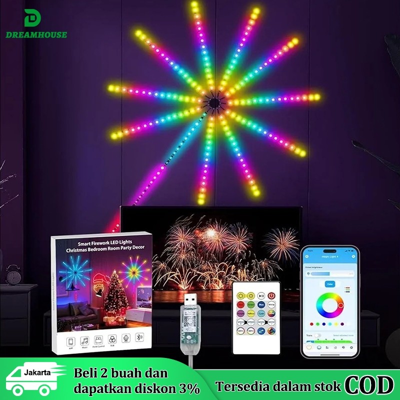 LAMPU LED STRIP MODEL KEMBANG API / ROCKWARE FIREWORK LED MAGIC COLOR LAMP / LAMPU STRIP KEMBANG API