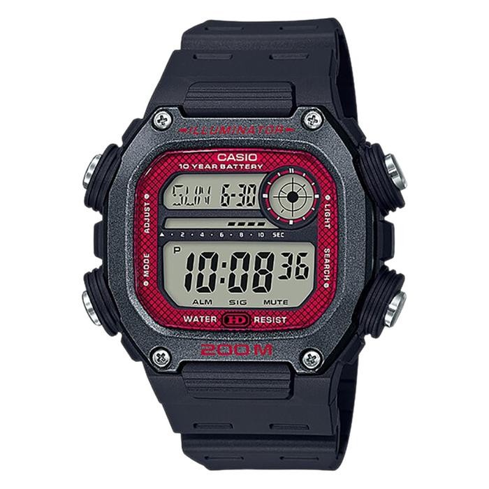 Jam Tangan Pria Casio General DW-291H-1BVDF Youth WR 200M Digital Dial Black Resin Band