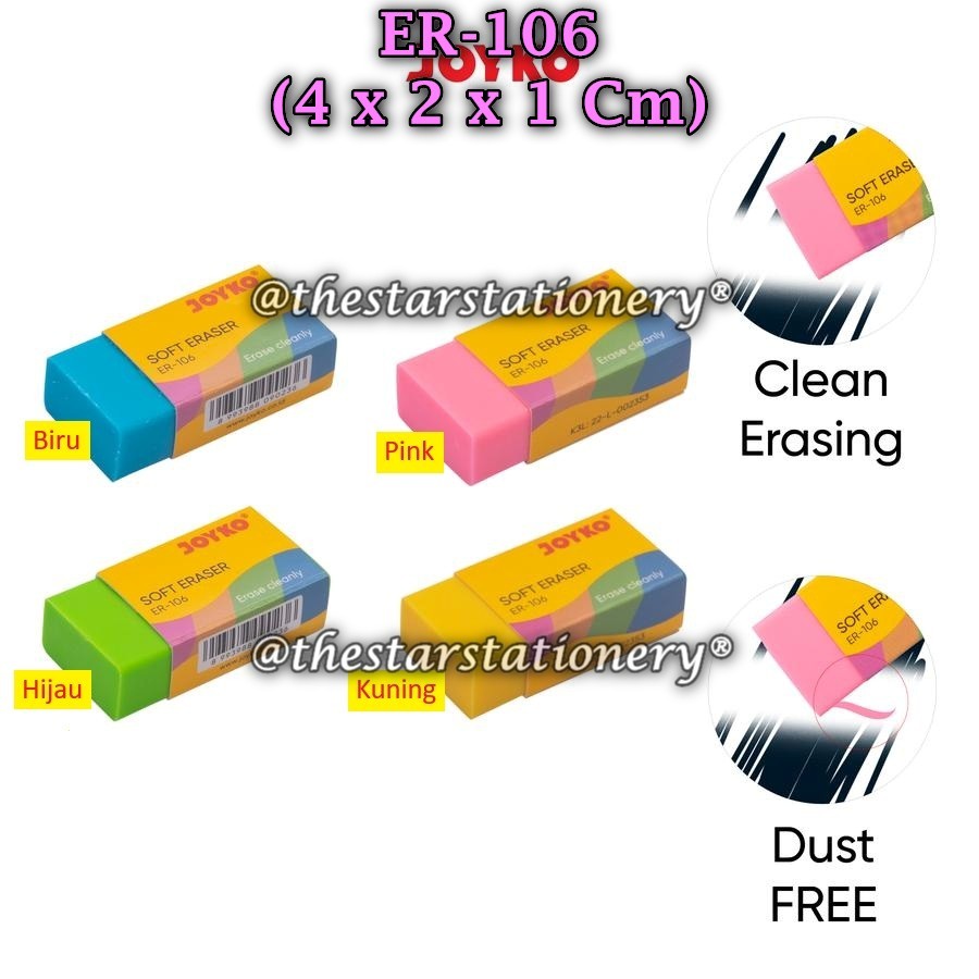 

(1 Biji) Penghapus JOYKO ER-106 BISA PILIH MOTIF / Eraser Penghapus Joyko ER-106 (1 Biji)