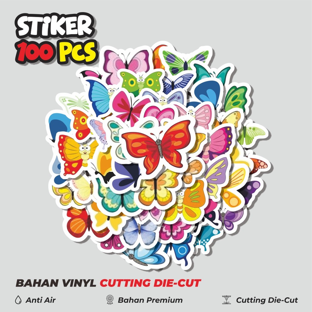 

Terbaru! 50 pcs Stiker Hewan Butterfly [Kupu Kupu] Dekorasi Lucu Kreatif untuk Notebook, Skateboard, HP