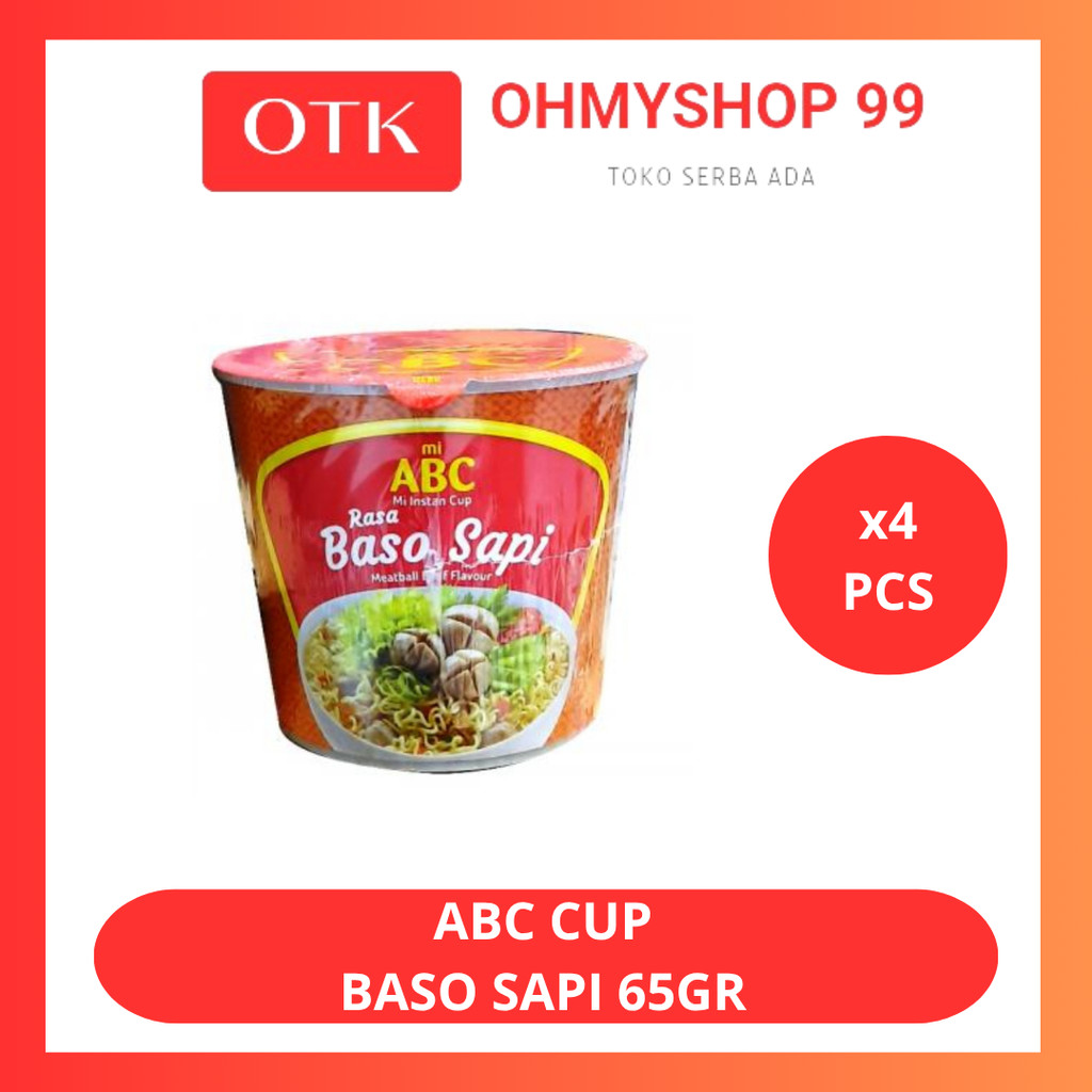 

ABC Mie Instan Cup Baso Sapi 4x65gr