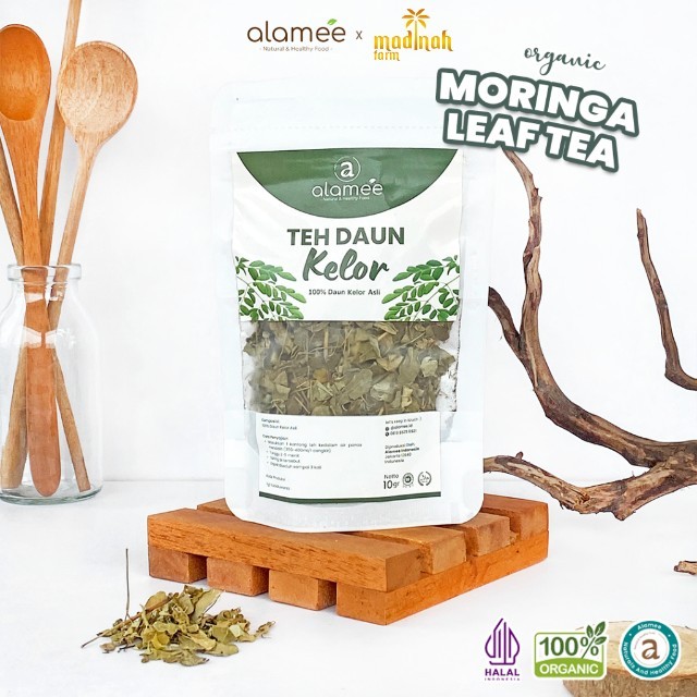 

Teh Daun Kelor Tea Bunga Herbal Alami Organic Natural Non Msg Siap Seduh 10gr madinah