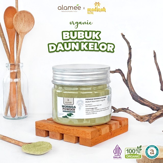 

ALAMEE Bubuk Minuman Daun Kelor Moringa Powder Serbuk Daun Kelor Herbal Tanpa Gula 125gr madinah