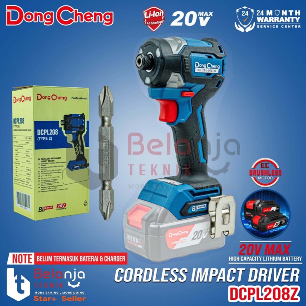 

Impact Driver Baterai Dongcheng DCPL208 Z Pembuka Baut Brushless 20V Unit Only DCPL 208 DCPL208Z