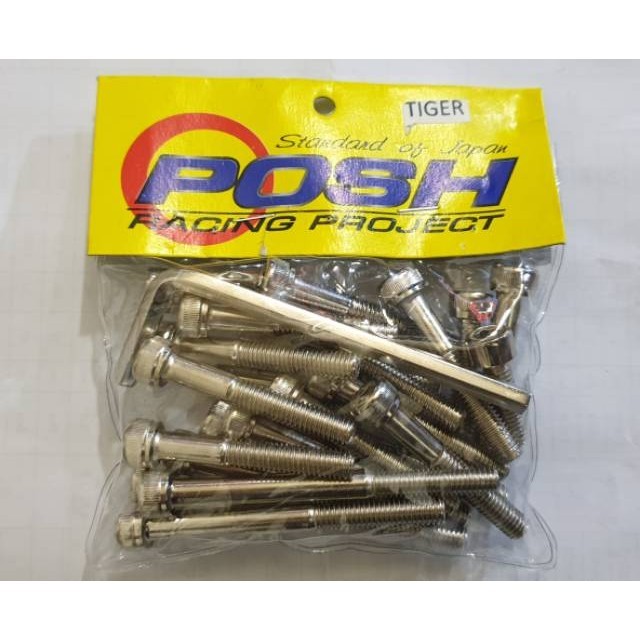 Baut Mesin Chrome Posh Motor Tiger & Megapro