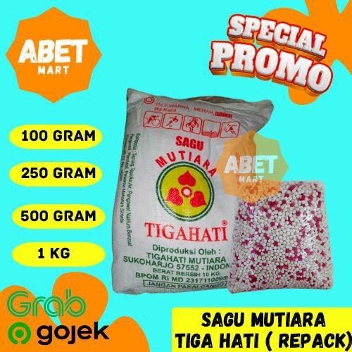 

Sagu Mutiara Cap Tiga Hati 2 Warna Repack 100Gr 250Gr 500Gr 1Kg - 3 Hati Tepung Dua Warna Merah Putih Topping Cendil Bubur Sumsum Pak Pcs Dus Bulat