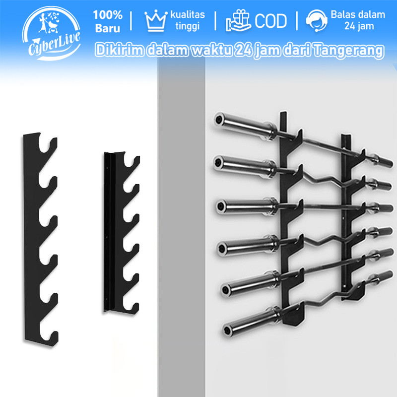 Olympic Bar Barbell Rack Rak Barbel Dinding Barbel Rak