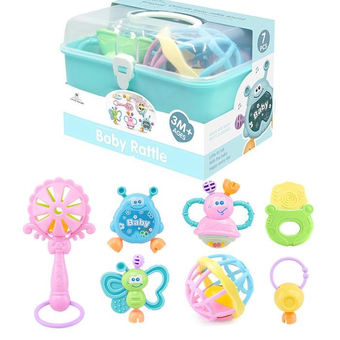 MUMPUNG PROMO Treehub Baby Teether Rattle 7/10 PCS/Set [COD] Teething Kit Mainan Gigitan Bayi Teethe