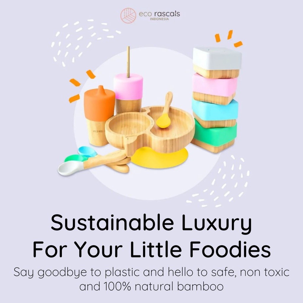 Eco Rascals Bamboo Owl Plate with Suction - Blue Co