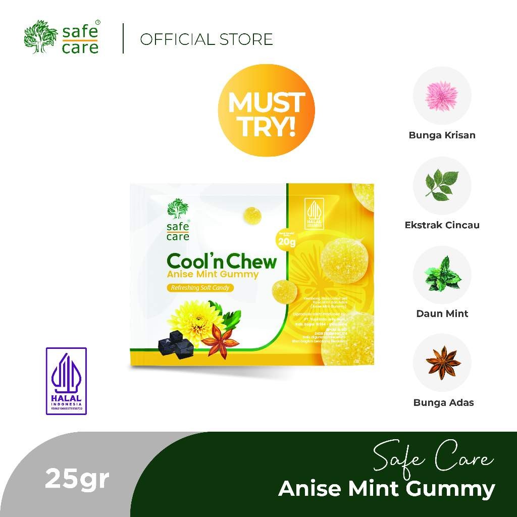 

Safe Care Anise Mint Gummy - Permen Jelly 20gr Pelega Tenggorokan