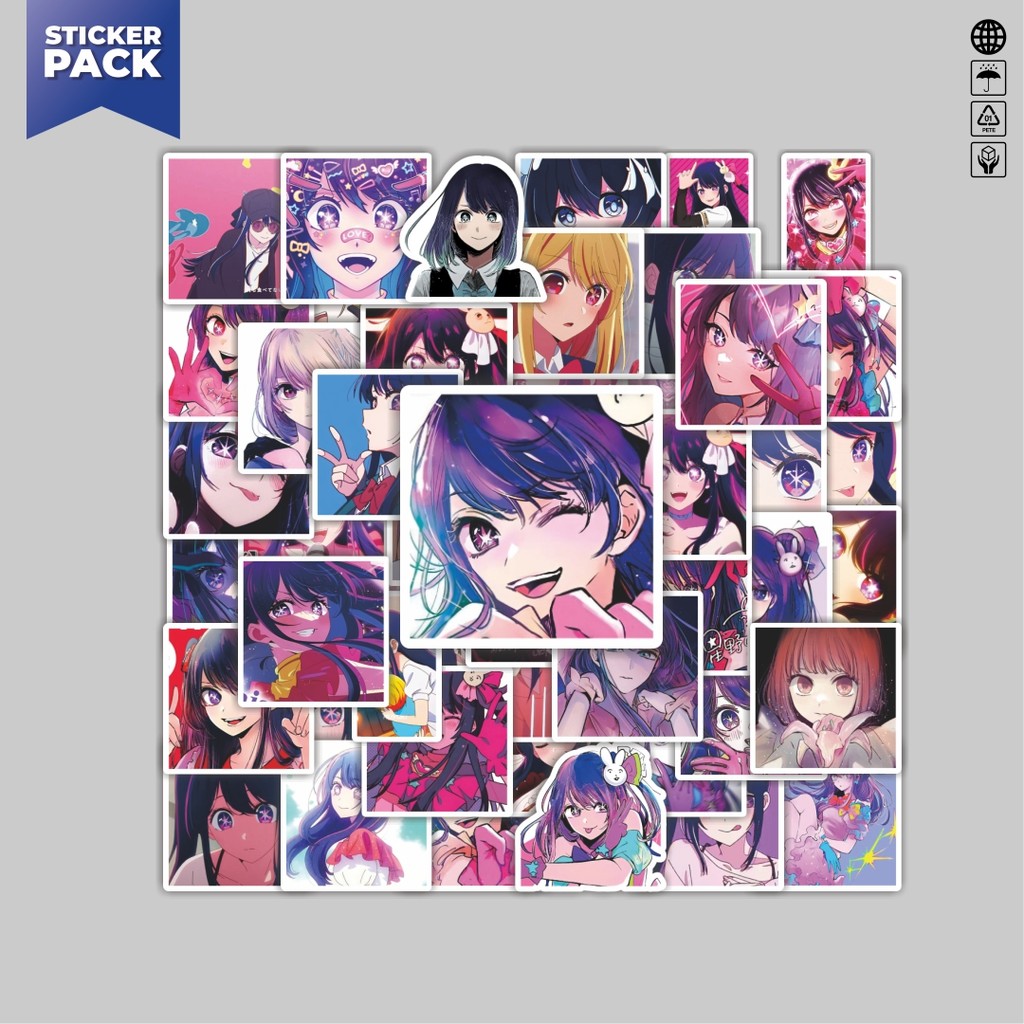 

[100PCS]Stiker Pack Stiker Anime Oshi no Ko (Ai Hoshino) Aesthetic Vinyl Anti Air Dekorasi Sticker Laptop Buku Journal Koper Helm Casing HP Gitar Helm Skateboard