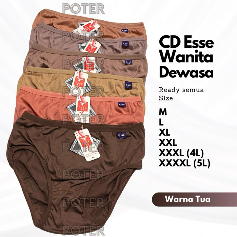 celana dalam wanita dewasa katun cd cewek perempuan polos jumbo big size ukuran M L XL XXL XXXL 4L 3