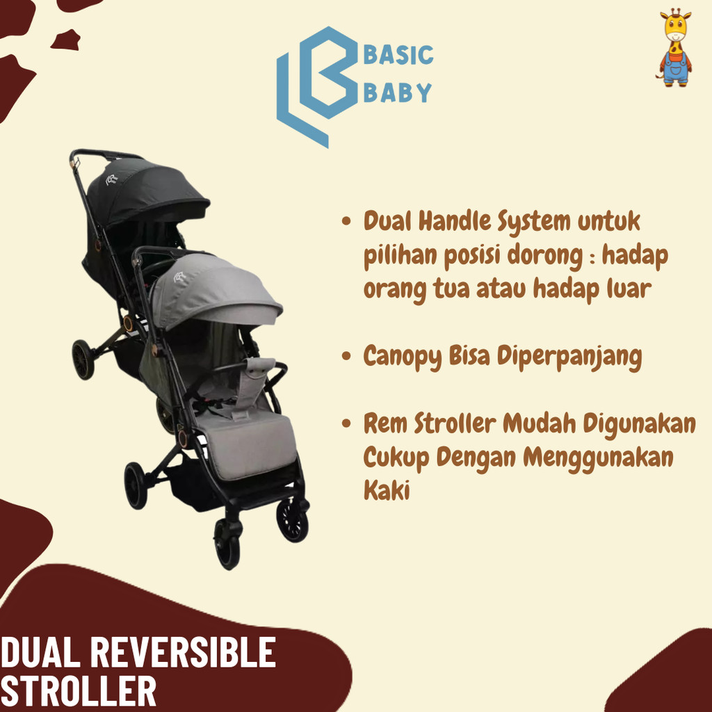 Basic Baby Dual Reversible Stroller -  Stroller bayi