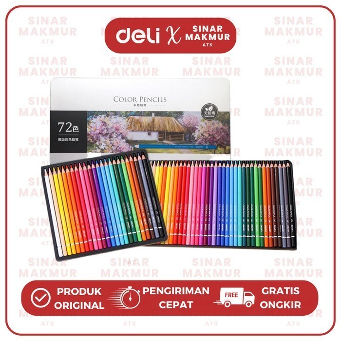 

High-grade Oil Pencil Color/Pensil Warna 72 Warna Deli 6568 (Set)