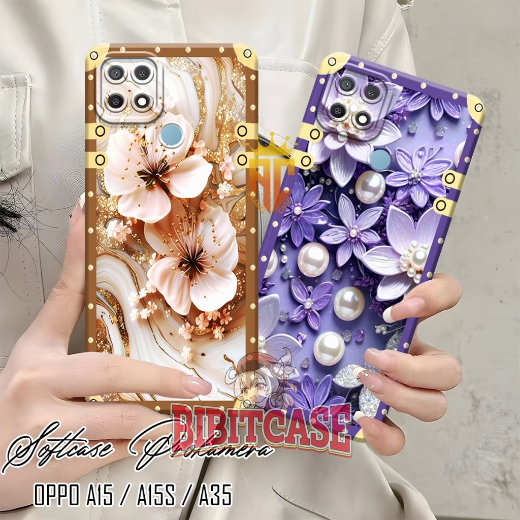 Softcase Prokamera OPPO A15 / A15S / A35 Motif Bunga Bingkai - Case Oppo a15 - Case Hp [CP1]