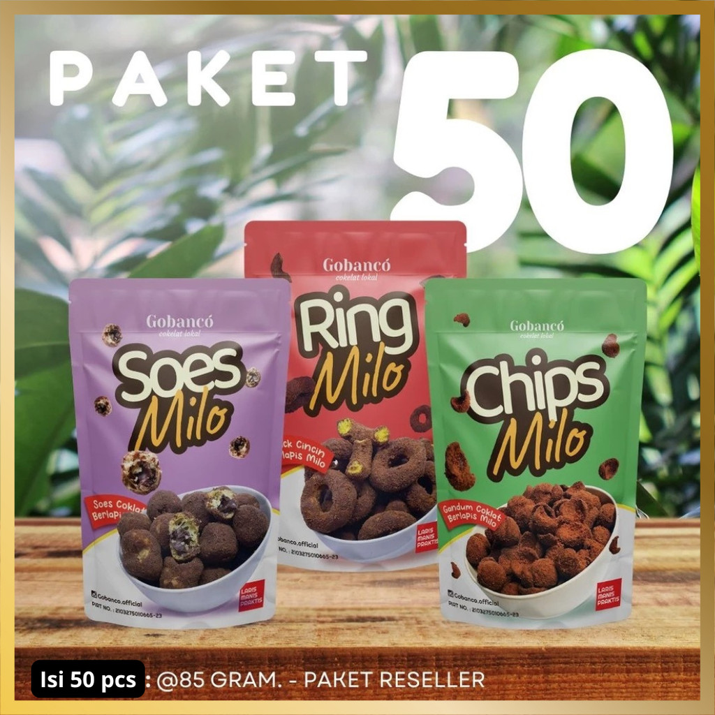 

Paket Usaha Cemilan Manis 50pcs Snack Coklat Lumer Gobanco Murah untuk Reseller & Jualan