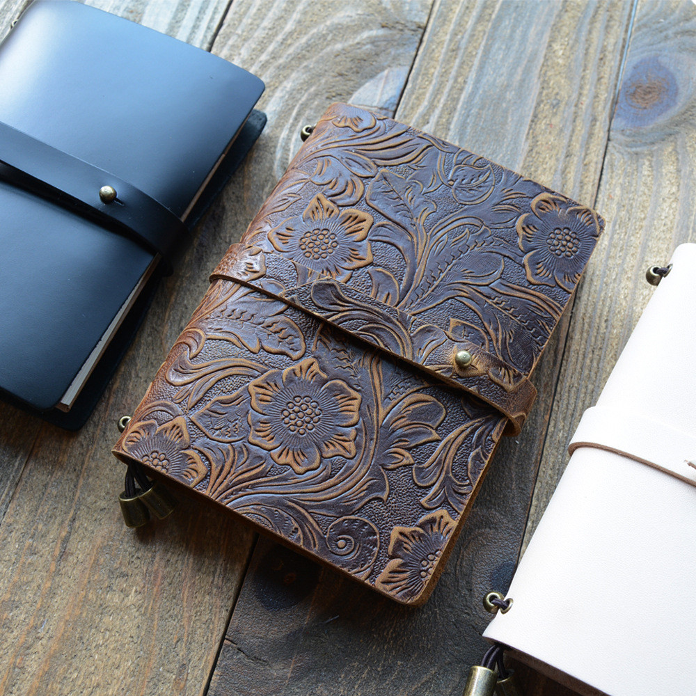 

Vintage Cowhide Leather Diary Planner Book Handmade Journal Drawing Sketchbook Portable Notepad Business Office Supplies