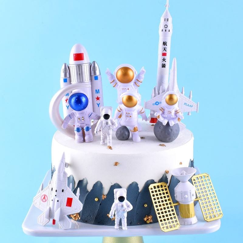 CAKE TOPPER TEMA ASTRONOT PLANET LUAR ANGKASA/CAKE TOPPER TEMA ASTRONOT DEKORASI CAKE
