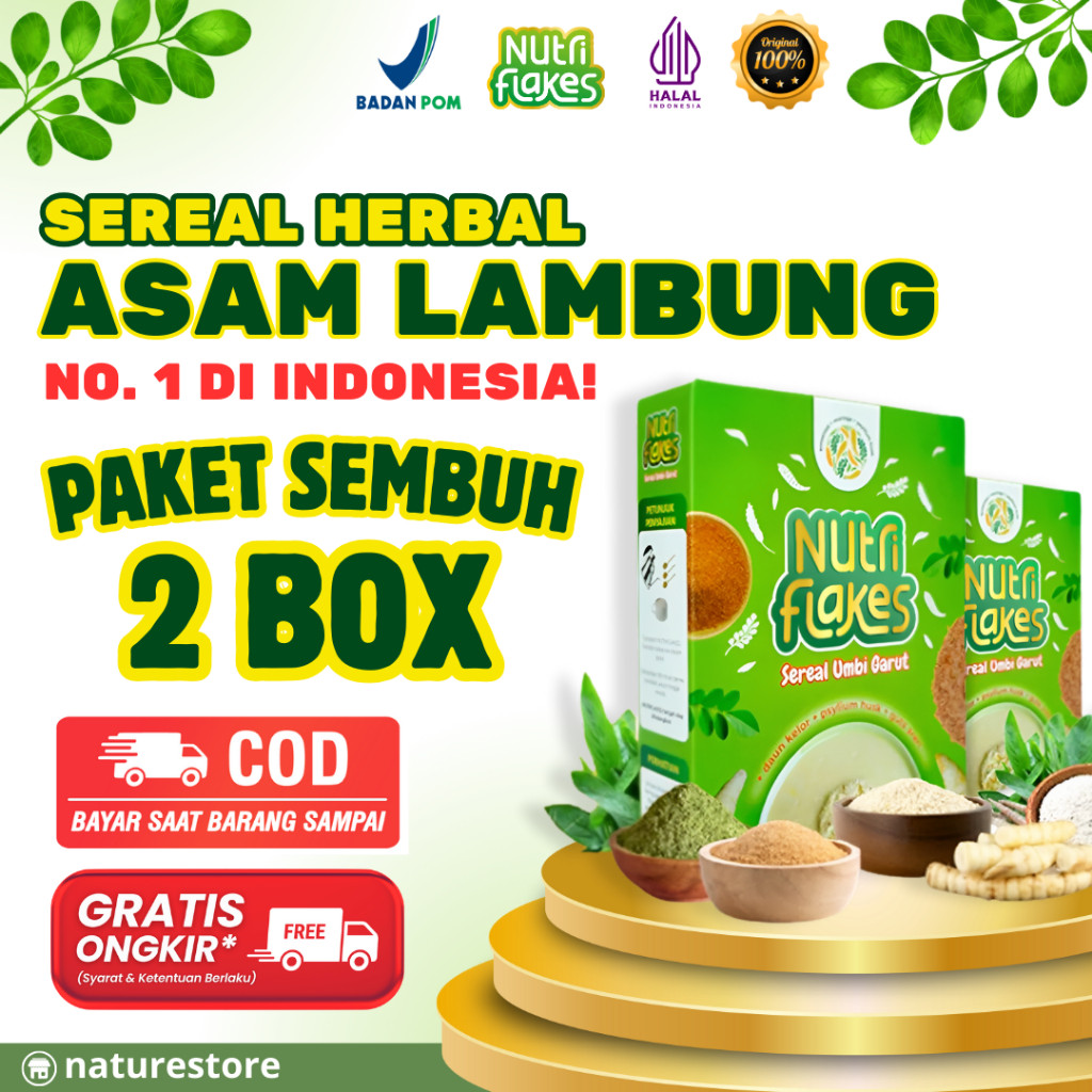 

Nutriflakes Umbi Garut Paket 2 Box – Atasi Asam Lambung & Gerd Tanpa Obat Kimia