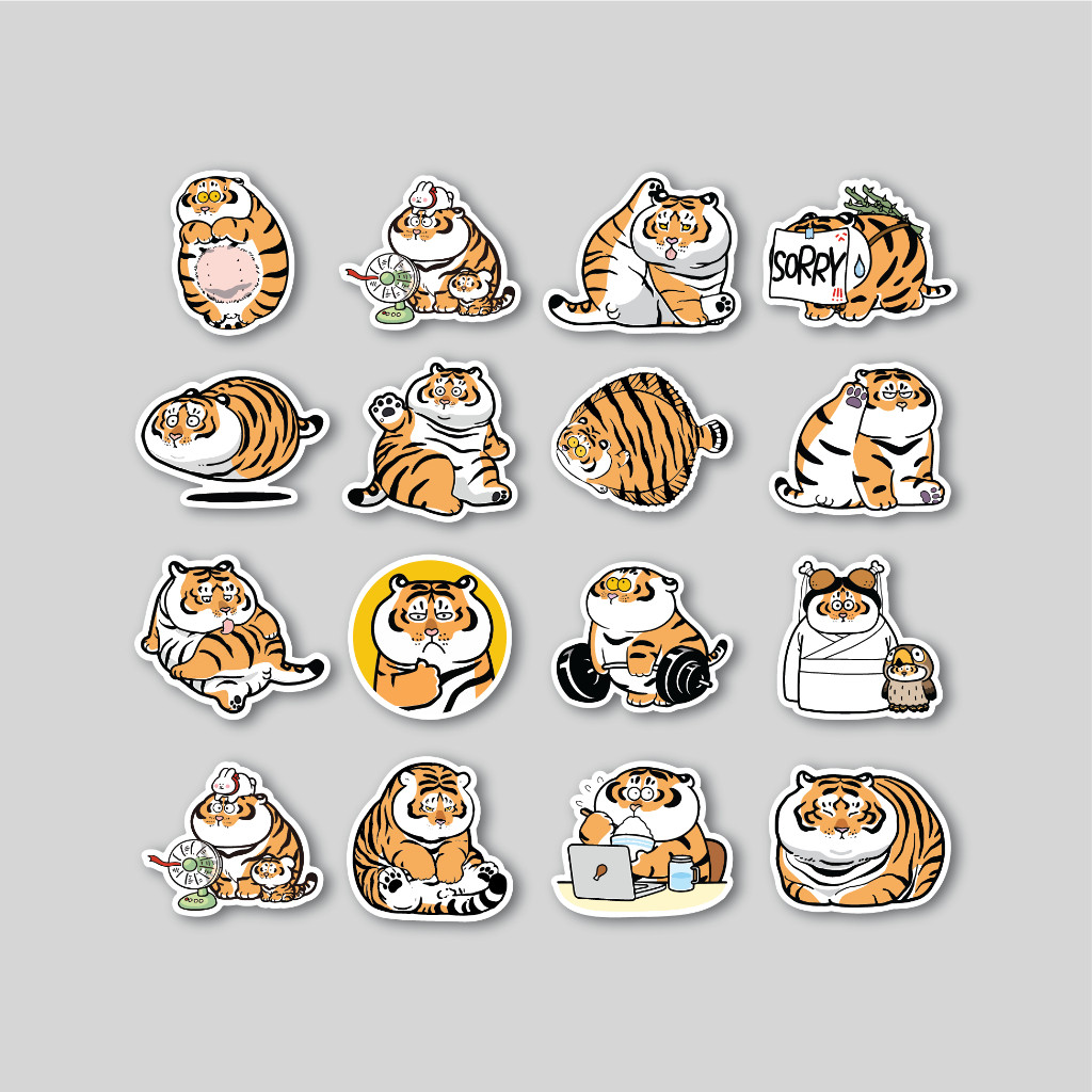 

Stiker Pack ALEXANDER FAT TIGER | Sticker Tumblr | Stiker Laptop Koper Helm
