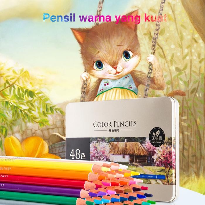 

TERLARIS! Deli High-grade Oil Pencil Color Pensil Warna Minyak 48/72 Warna 6567 - 48 warna