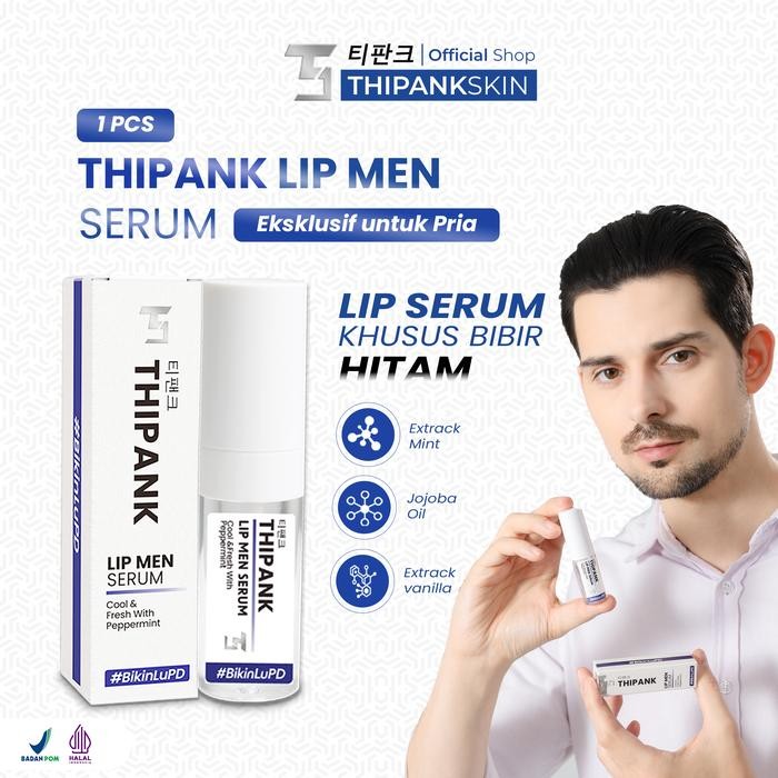 (1 PCS) Thipank Lip Men Serum Pria with extrack peppermint lip serum pria terbaik lip serum bibir hi