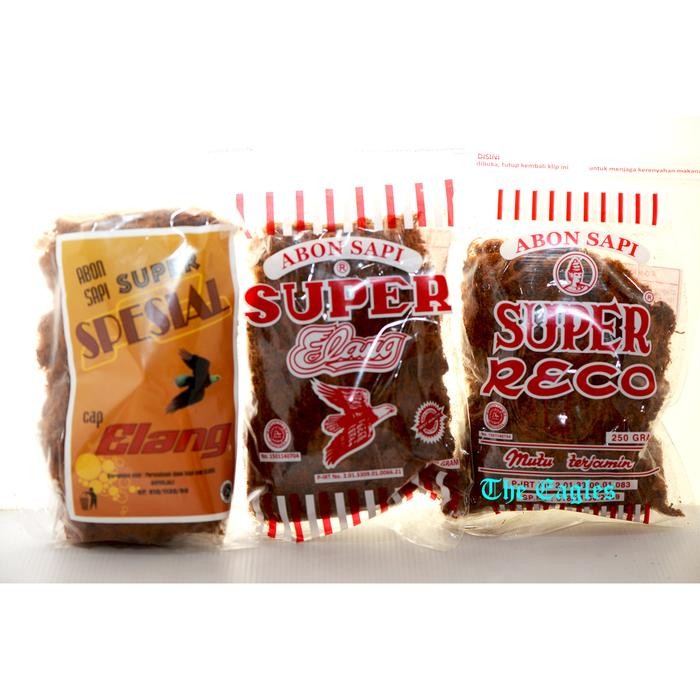

Abon sapi SUPER elang Solo RECO 250gr Halal MUI makanan ringan dried - Super, Manis