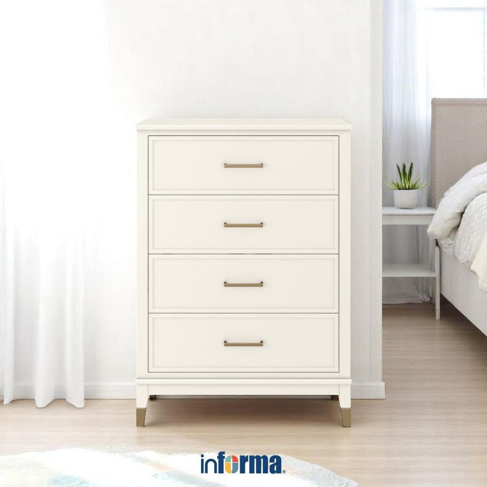 Informa Nell Laci Penyimpanan 4 Tingkat - Krem Laci Kabinet Serbaguna Cabinet Penyimpanan Indoor Mul