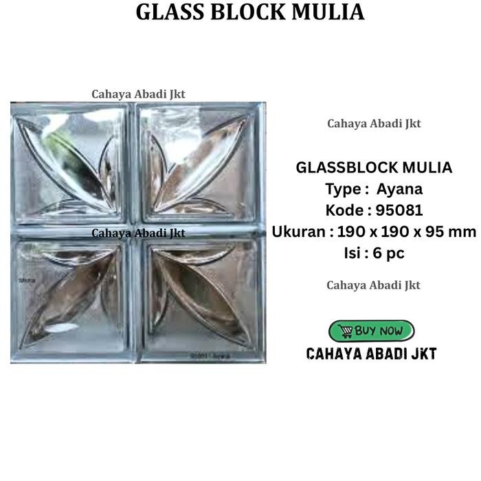 GLASS BLOCK GLASSBLOK MULIA AYANA per dus isi 6pcs