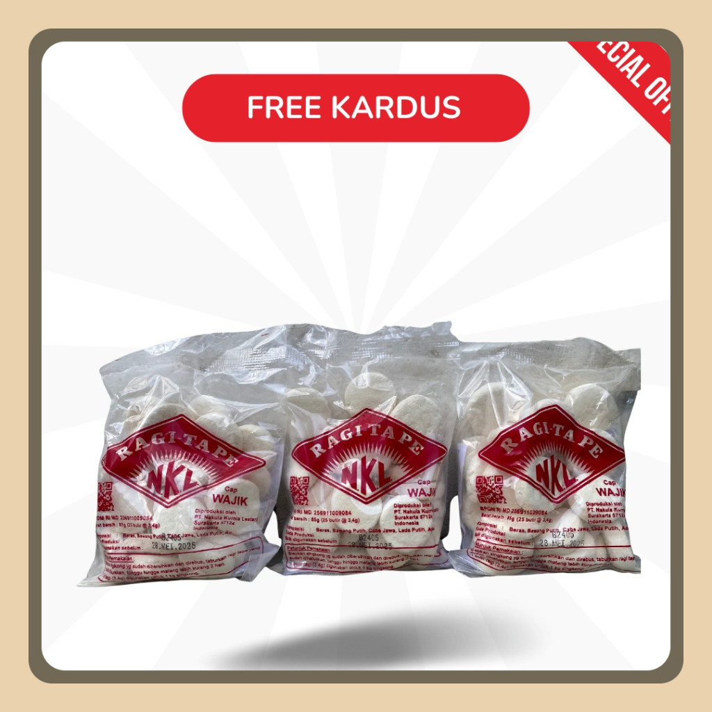 

Ragi Tape NKL Wajik Original | Ragi Fermentasi | Pakan Semut Jepang