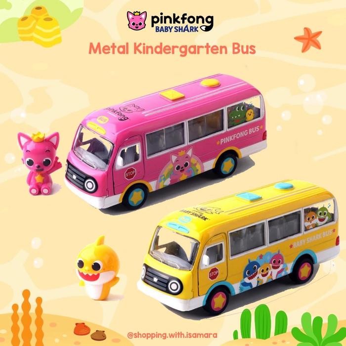 ONES Pinkfong Baby Shark Metal Kindergarten Bus Toy / Mainan mobilan - Pinkfong